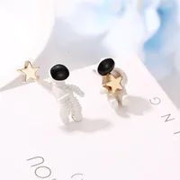 Cartoon Style Astronaut Spray Paint Alloy No Inlaid Stud Earrings main image 1