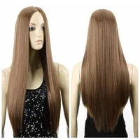 Europe And America Split Scalp Light Brown Long Straight Hair Wholesale main image 1