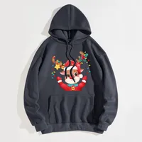 Preppy Style Printing Cotton Blend Hooded Long Sleeve Regular Sleeve 3d Print Hoodie main image 3