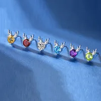 Simple Style Antlers Alloy Inlay Rhinestones Women's Ear Studs 1 Pair main image 1