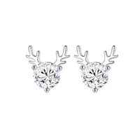 Simple Style Antlers Alloy Inlay Rhinestones Women's Ear Studs 1 Pair main image 2