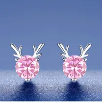 Simple Style Antlers Alloy Inlay Rhinestones Women's Ear Studs 1 Pair sku image 4