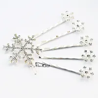 Fashion Snowflake Alloy Inlay Rhinestones Hair Combs 1 Piece sku image 1