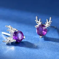 Simple Style Antlers Alloy Inlay Rhinestones Women's Ear Studs 1 Pair main image 4