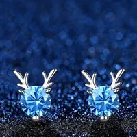 Simple Style Antlers Alloy Inlay Rhinestones Women's Ear Studs 1 Pair sku image 3