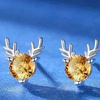 Simple Style Antlers Alloy Inlay Rhinestones Women's Ear Studs 1 Pair sku image 13