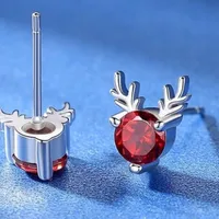 Simple Style Antlers Alloy Inlay Rhinestones Women's Ear Studs 1 Pair sku image 11