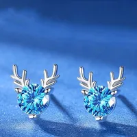 Simple Style Antlers Alloy Inlay Rhinestones Women's Ear Studs 1 Pair sku image 8