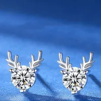 Simple Style Antlers Alloy Inlay Rhinestones Women's Ear Studs 1 Pair sku image 1