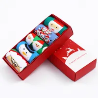 Unisex Cute Cartoon Snowman Snowflake Cotton Jacquard Crew Socks 1 Set sku image 2