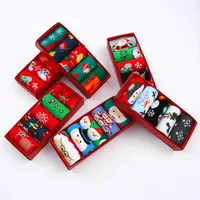 Unisex Cute Cartoon Snowman Snowflake Cotton Jacquard Crew Socks 1 Set main image 3