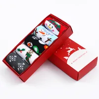 Unisex Cute Cartoon Snowman Snowflake Cotton Jacquard Crew Socks 1 Set sku image 1