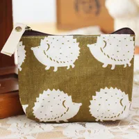 Women's Animal Cotton Zipper Coin Purses sku image 1