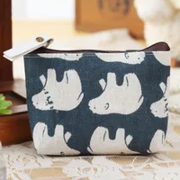 Women's Animal Cotton Zipper Coin Purses sku image 3