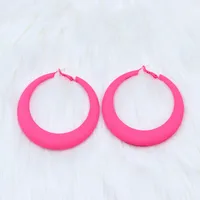 Fashion Geometric Metal Spray Paint Women's Hoop Earrings 1 Pair sku image 8