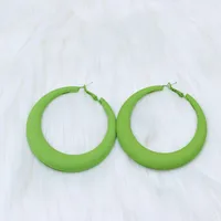 Fashion Geometric Metal Spray Paint Women's Hoop Earrings 1 Pair sku image 4