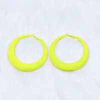 Fashion Geometric Metal Spray Paint Women's Hoop Earrings 1 Pair sku image 2