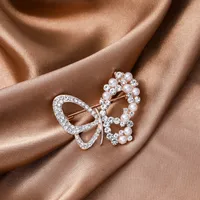 Elegant Heart Shape Flower Butterfly Imitation Pearl Alloy Rhinestone Women's Brooches sku image 7