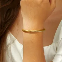 Fashion Twist Copper Twist Plating Bangle 1 Piece main image 4