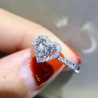 Fashion Creative Heart Shaped Zircon Copper Ring main image 3