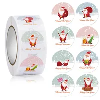 8 Patterns Santa Claus Stickers Adhesive Label Wholesale main image 1