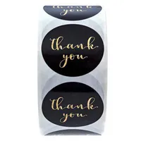 Copperplate Sticker Pack Black Foil Stamping Thank You Baking Sticker sku image 1