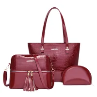 Women's Large All Seasons Pu Leather Fashion Bag Sets sku image 1