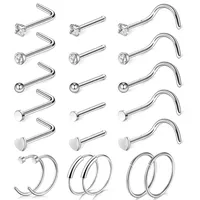 Simple Style Geometric Stainless Steel Nose Studs 1 Set sku image 3