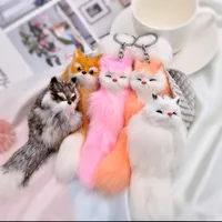 Cute Fox Plush Women's Bag Pendant Keychain main image 5