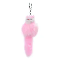 Cute Fox Plush Women's Bag Pendant Keychain main image 2