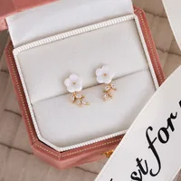 1 Pair Fashion Flower Inlay Copper Zircon Ear Studs main image 4