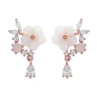 1 Pair Fashion Flower Inlay Copper Zircon Ear Studs main image 5