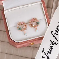 1 Pair Fashion Flower Inlay Copper Zircon Ear Studs sku image 10