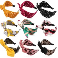 Fashion Polka Dots Bow Knot Cloth Printing Hair Band 1 Piece main image 5