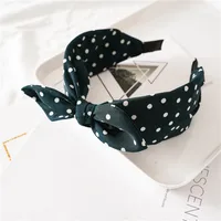 Fashion Polka Dots Bow Knot Cloth Printing Hair Band 1 Piece sku image 5