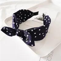 Fashion Polka Dots Bow Knot Cloth Printing Hair Band 1 Piece sku image 3