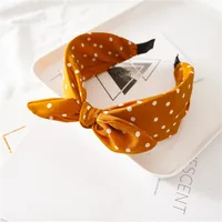 Fashion Polka Dots Bow Knot Cloth Printing Hair Band 1 Piece sku image 2