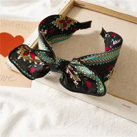 Fashion Polka Dots Bow Knot Cloth Printing Hair Band 1 Piece sku image 10