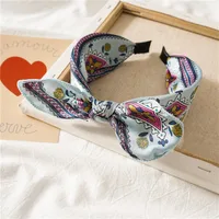 Fashion Polka Dots Bow Knot Cloth Printing Hair Band 1 Piece sku image 13