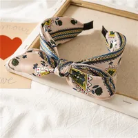 Fashion Polka Dots Bow Knot Cloth Printing Hair Band 1 Piece sku image 11