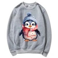 Unisex Hoodies Long Sleeve Printing Christmas Penguin Gingerbread main image 4