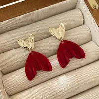 1 Pair Simple Style Classic Style Flower Inlay Flocking Rhinestones Pearl Drop Earrings sku image 4