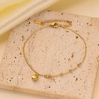 Wholesale Jewelry Elegant Simple Style Classic Style Heart Shape 304 Stainless Steel 18K Gold Plated Anklet main image 4