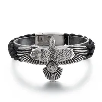 Hip-hop Punk Eagle Titanium Steel Enamel Plating Men's Bracelets main image 5