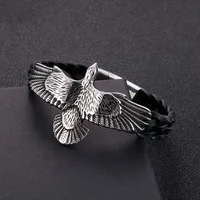 Hip-hop Punk Eagle Titanium Steel Enamel Plating Men's Bracelets main image 3