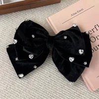 Shiny Bow Knot Cloth Inlay Rhinestones Hair Clip main image 4