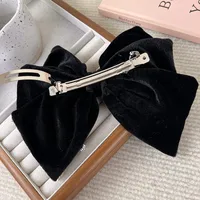 Shiny Bow Knot Cloth Inlay Rhinestones Hair Clip main image 2