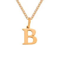 Stainless Steel Titanium Steel Simple Style Classic Style Plating Letter Pendant Necklace sku image 30