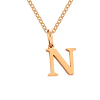 Stainless Steel Titanium Steel Simple Style Classic Style Plating Letter Pendant Necklace sku image 52