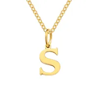 Stainless Steel Titanium Steel Simple Style Classic Style Plating Letter Pendant Necklace sku image 60